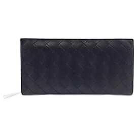 Bottega Veneta-Bottega Veneta Intrecciato Long Wallet-Black