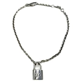 Louis Vuitton-Louis Vuitton Silver Lockit Charm Bracelet-Silvery