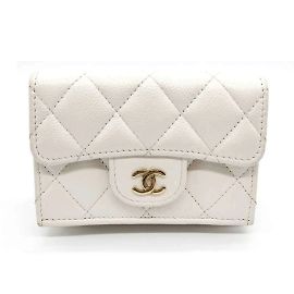 Chanel Matelasse Tri-fold Wallet White
