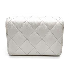 Chanel-Chanel Matelasse Tri-fold Wallet-White