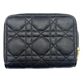 Christian Dior-Christian Dior Bi-fold Wallet in Black Leather-Black