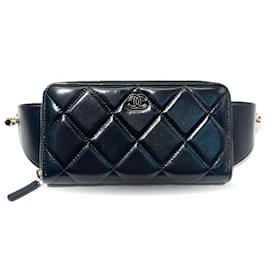 Chanel-Chanel Black Lambskin Long Wallet-Black