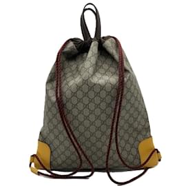 Gucci-Gucci Beige GG Supreme Tiger Leather Backpack-Beige