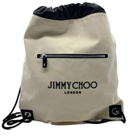 Jimmy Choo-Jimmy Choo Canvas Backpack-Black,White