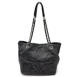 Chanel-Chanel Coco Mark Calf Chain Tote Bag-Black