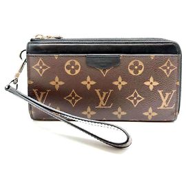 Portafoglio lungo Monogram Macassar Louis Vuitton Marrone Nero