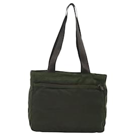 Prada-PRADA Tote Bag Nylon Khaki Silver Auth fm4566-Silvery,Khaki