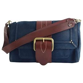 Jerome Dreyfuss Sac porté épaule en daim bleu Bleu