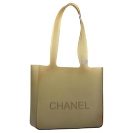 Chanel-CHANEL Tote Bag Rubber Khaki CC Auth 121481-Khaki