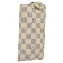 Louis Vuitton-LOUIS VUITTON Damier Azur Etui A Lunettes MM Glasses Case N60025 LV Auth am8216-Other