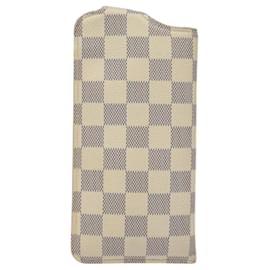 Louis Vuitton-LOUIS VUITTON Damier Azur Etui A Lunettes MM Glasses Case N60025 LV Auth am8216-Other