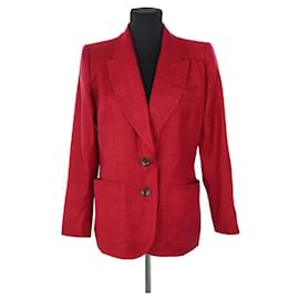 Saint Laurent-Silk blazer-Red