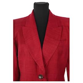 Saint Laurent-Silk blazer-Red