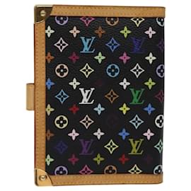 Louis Vuitton-LOUIS VUITTON Multicolor Agenda PM Day Planner Cover Black R20895 Auth yk18051-Black