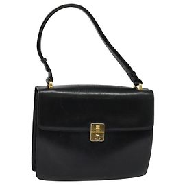 Céline Bolsa de Ombro CELINE em Couro Preto Dourado Auth bs24994 Preto Dourado