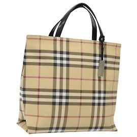 BURBERRY Nova Check Handtasche aus PVC Beige Auth 120970 Beige
