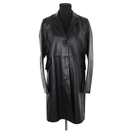 Autre Marque-Leather coat-Black