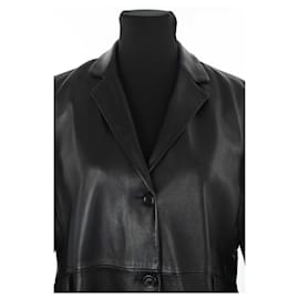 Autre Marque-Leather coat-Black