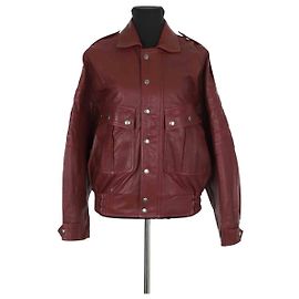 The Kooples Chaqueta de cuero Burdeos
