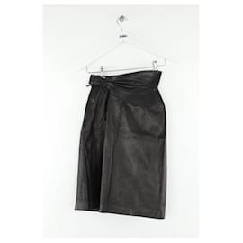 Alaïa-Leather skirt-Black