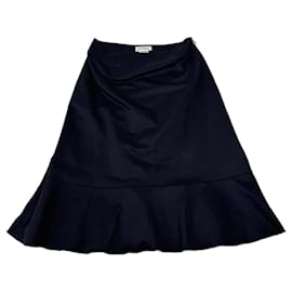 Courreges-COURREGES Skirts T.international L Wool-Navy blue