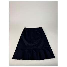 Courreges-COURREGES Skirts T.international L Wool-Navy blue