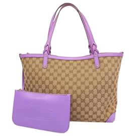 Gucci-Gucci Tote Bag GG Canvas-Brown,Purple