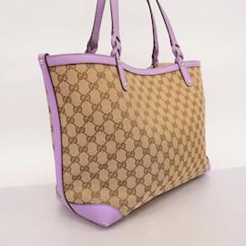 Gucci-Gucci Tote Bag GG Canvas-Brown,Purple