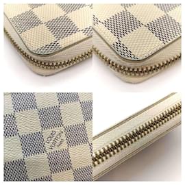 Louis Vuitton-Louis Vuitton Portefeuille Clemence Damier Azur Long Wallet-White