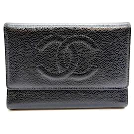 Chanel-Chanel Black Tri-fold Wallet-Black