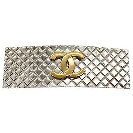 Chanel Silver Barrette Silvery