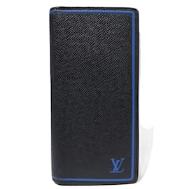 Louis Vuitton-Louis Vuitton Portefeuille Brazza Taiga Wallet-Black,Blue