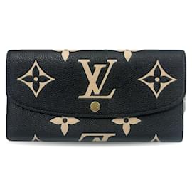 Louis Vuitton-Louis Vuitton Portefeuille Emilie Bi-fold Long Wallet-Black