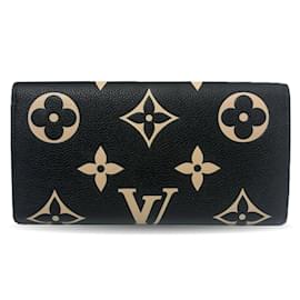 Louis Vuitton-Louis Vuitton Portefeuille Emilie Bi-fold Long Wallet-Black