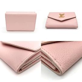 Louis Vuitton-Louis Vuitton Portefeuille Lock Mini Pink Tri-fold Wallet-Pink