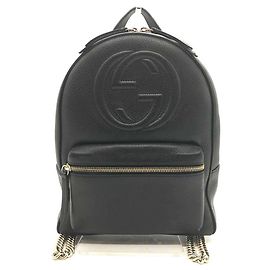 Gucci Soho Interlocking GG Mini Leather Backpack Black