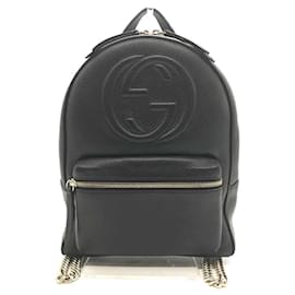 Gucci-Gucci Soho Interlocking GG Mini Leather Backpack-Black