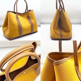 Hermès-Hermes Garden PM C Stamp Tote Bag-Golden