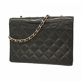 Chanel-Chanel Black Lambskin Shoulder Bag-Black