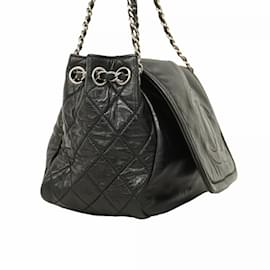 Chanel-Chanel Black Lambskin Shoulder Bag-Black