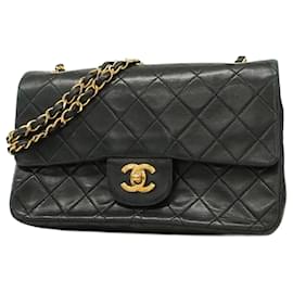 Chanel-Chanel Black Lambskin Shoulder Bag-Black