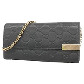 Gucci-Gucci Long Wallet Guccissima-Black