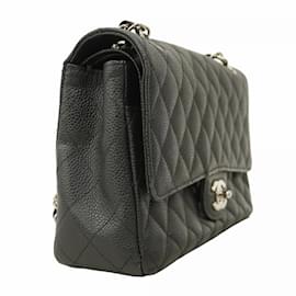 Chanel-Chanel Black Grained Calfskin Shoulder Bag-Black