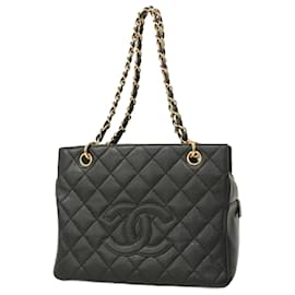 Chanel-Chanel Black Grained Calfskin Tote Bag-Black