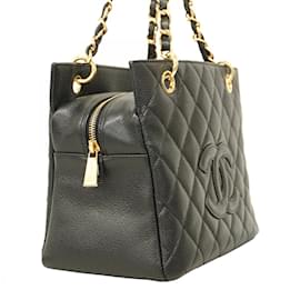 Chanel-Chanel Black Grained Calfskin Tote Bag-Black