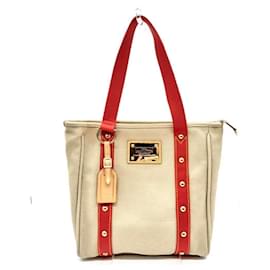 Louis Vuitton-Louis Vuitton Antigua Cabas MM Tote Bag-Red,Beige