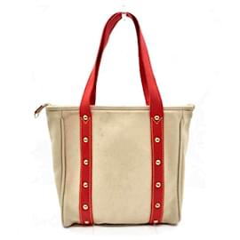 Louis Vuitton-Louis Vuitton Antigua Cabas MM Tote Bag-Red,Beige