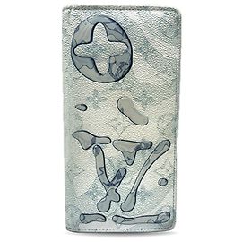 Portefeuille Brazza bi-fold long Monogram Aqua Garden de Louis Vuitton Bleu