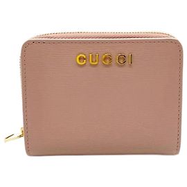 Gucci Script Mini Wallet Bi-fold in Light Pink Leather Pink