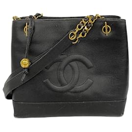 Chanel-Chanel Black Grained Calfskin Shoulder Bag-Black